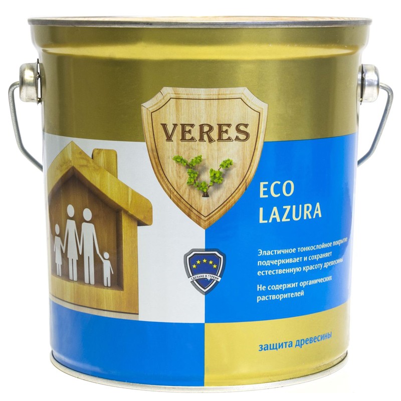 Пропитка для древесины Veres Eco Lazura № 12 белая 2,5 л