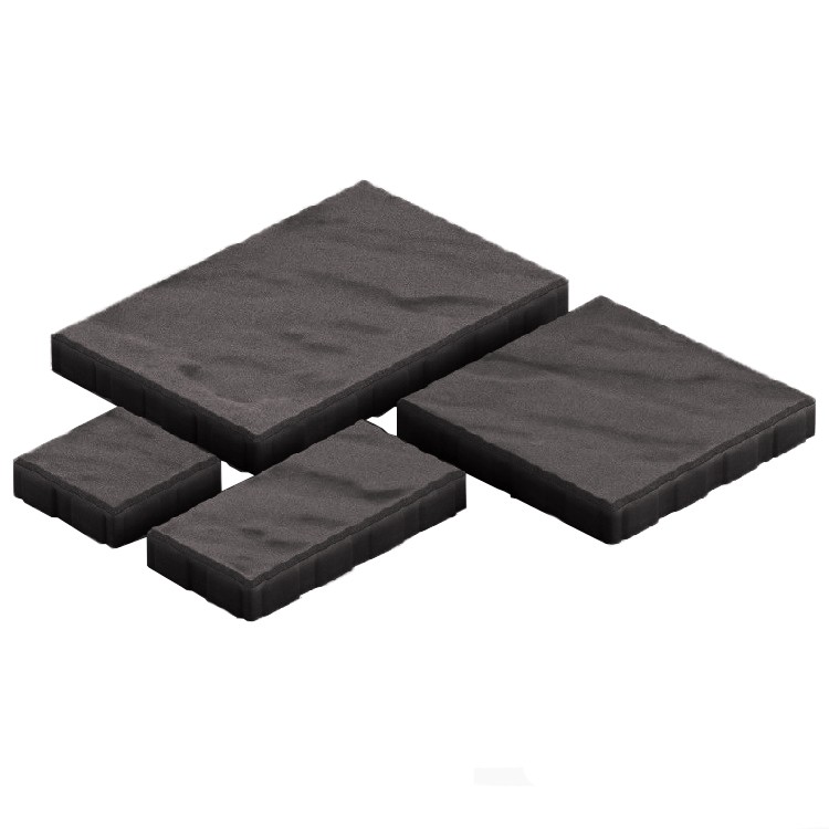 Тротуарная плитка Steingot Грандо из серого цемента с полным прокрасом черная мультиформат