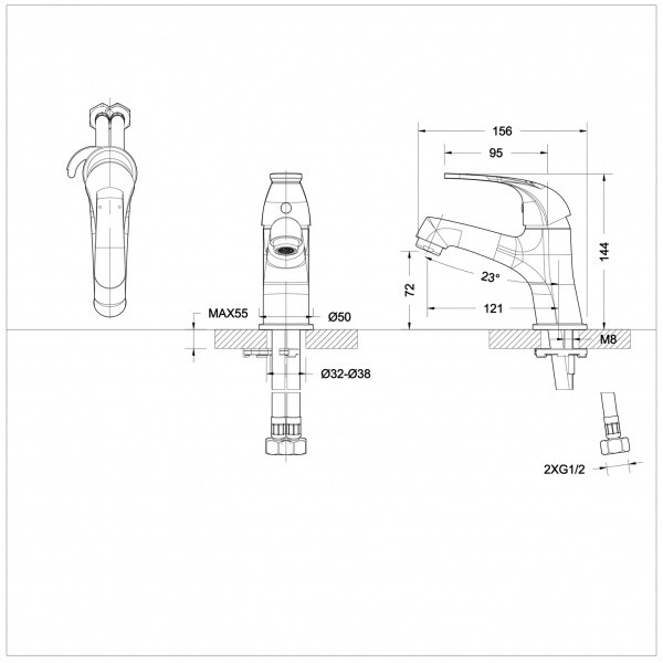 Смеситель для раковины Bravat Fit F1135188CP-RUS