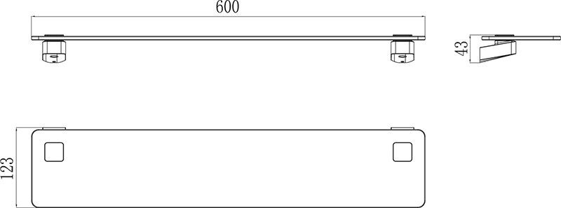 Полочка стеклянная Ravak 10 градусов TD 500.00 60 см