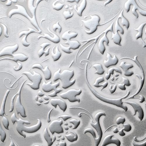 Стеновая панель Sibu Leather Line Floral White Silver 2612х1000 мм самоклеящаяся