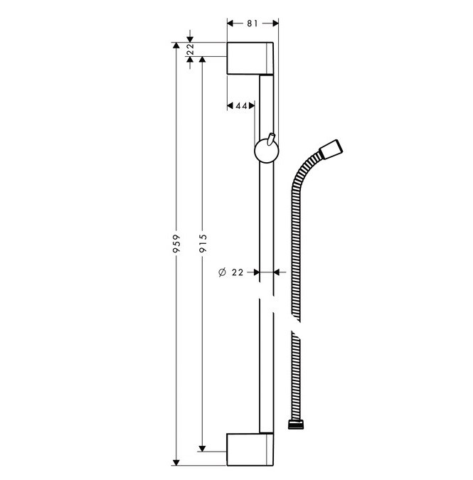 Душевая штанга Hansgrohe Unica Crometta 27614000 900 мм