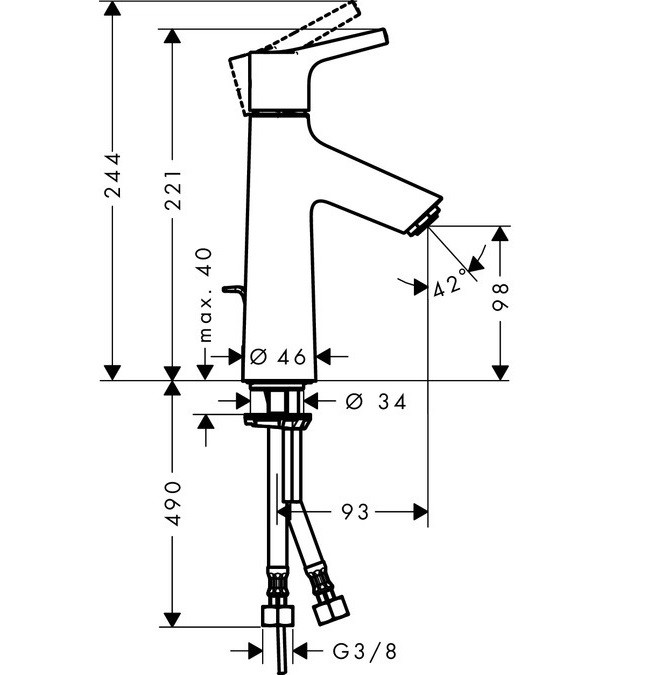 Смеситель для раковины Hansgrohe Talis-S 72020000