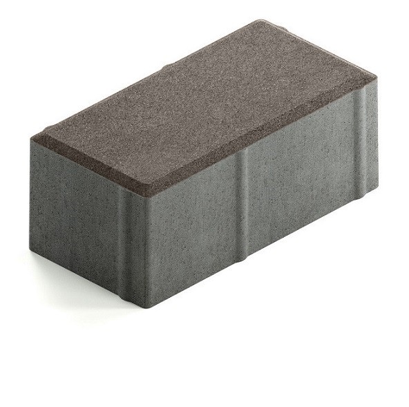 Брусчатка Steingot Сити 80 из серого цемента с частичным прокрасом прямоугольник темно-серая 200х100х80 мм