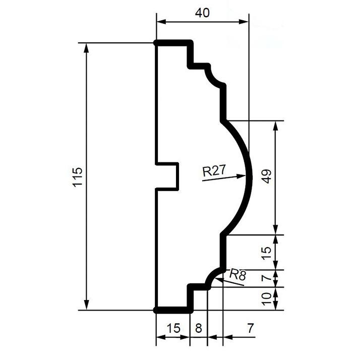 Молдинг фасадный из полистирола Leptonika MC 114 2 м