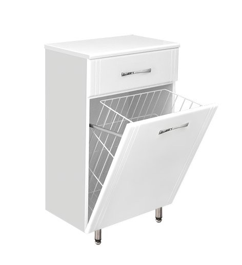 Комод Style Line Эко Стандарт ТН 600 с бельевой корзиной белый