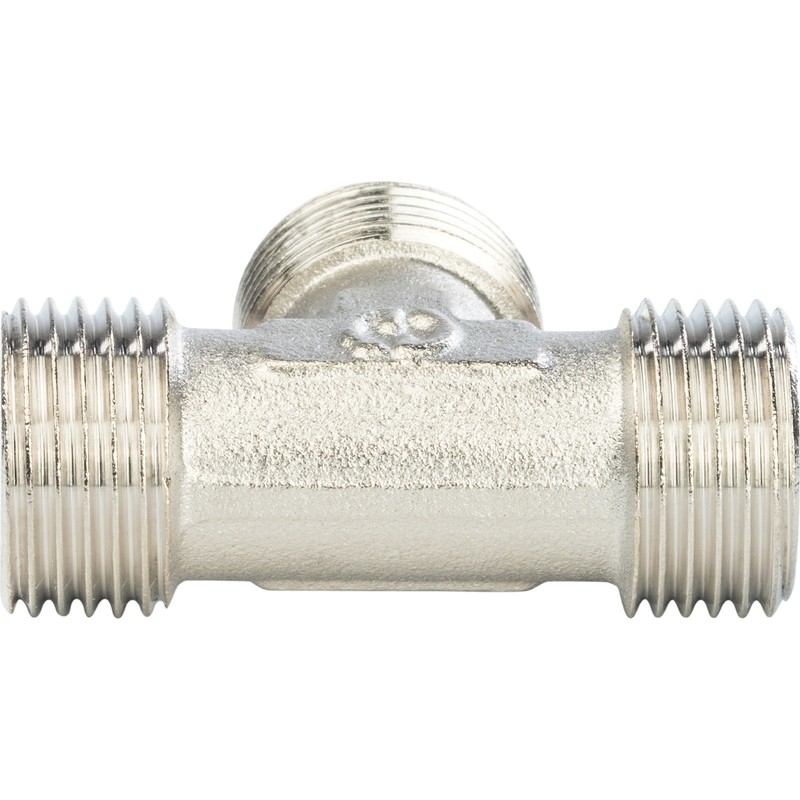 Тройник Stout SFT-0018-343434 3/4х3/4х3/4 дюйма никелированный с наружной резьбой