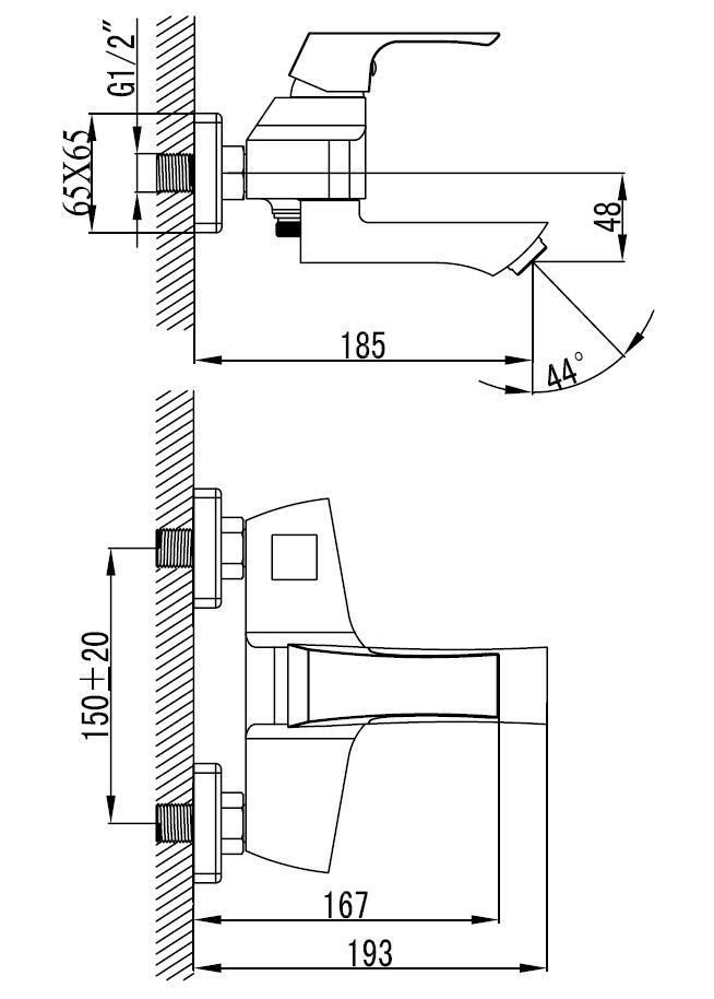 Смеситель для ванны Lemark Unit LM4514C