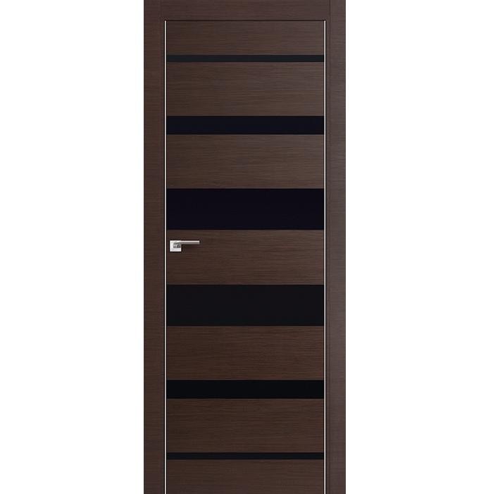 Дверное полотно Profil Doors 18Z экошпон Венге кроскут стекло черное 2000х900 мм с врезкой под магнитный замок и скрытые петли