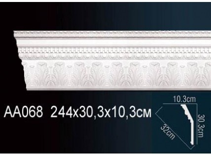 Карниз потолочный полиуретановый Перфект AA068 2440х303х103 мм