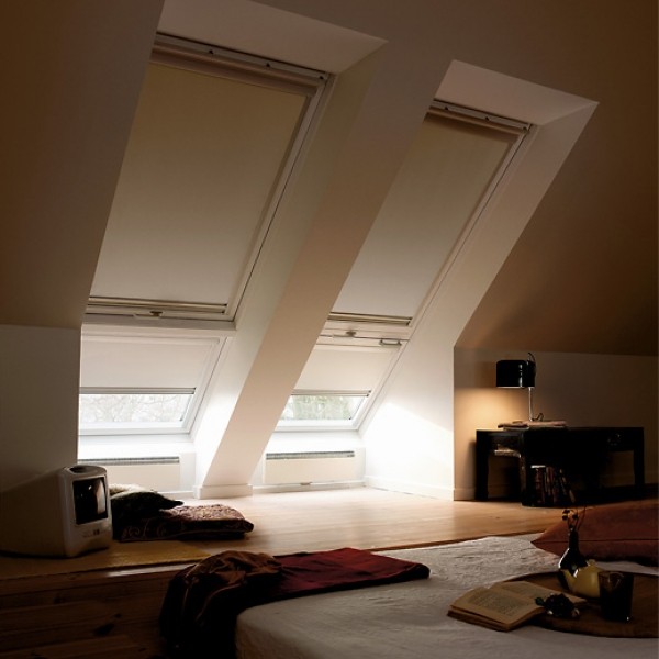 Штора рулонная Velux DKL Сиеста 1025 белая (M10) 78х160 см на направляющих