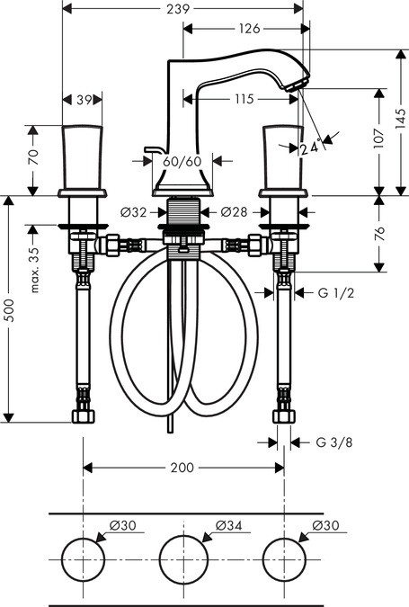 Смеситель для раковины Hansgrohe Metropol 31304000