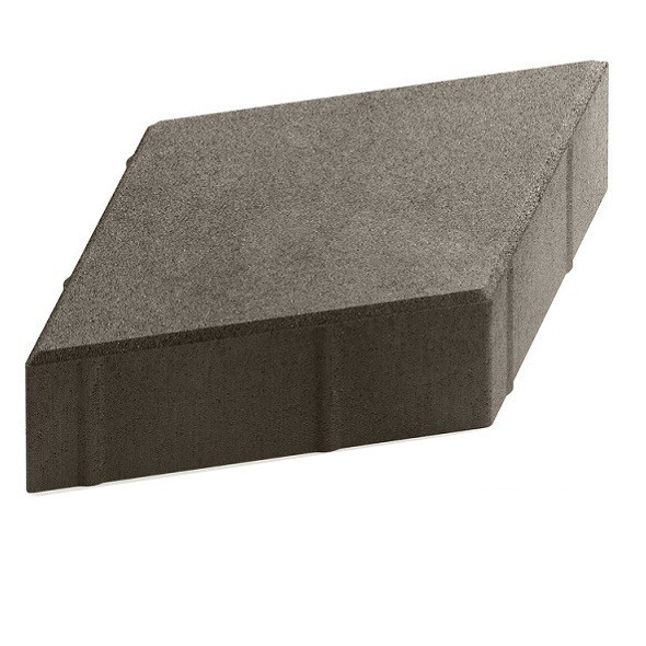 Тротуарная плитка Steingot Практик 60 из серого цемента с полным прокрасом ромб темно-серая 200х200х60 мм