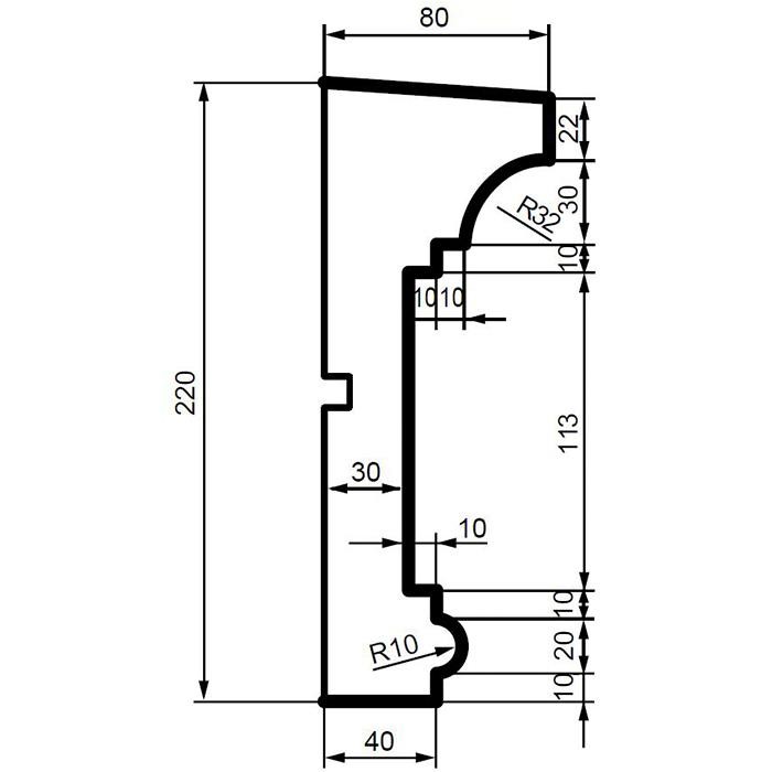 Молдинг фасадный из полистирола Leptonika MC 140 2 м