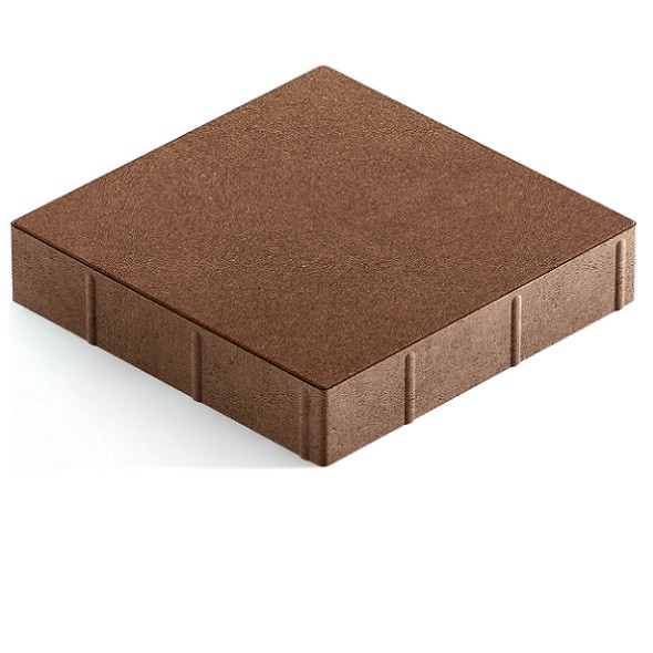 Тротуарная плитка Steingot Практик 60 из серого цемента с полным прокрасом квадрат коричневая 300х300х60 мм