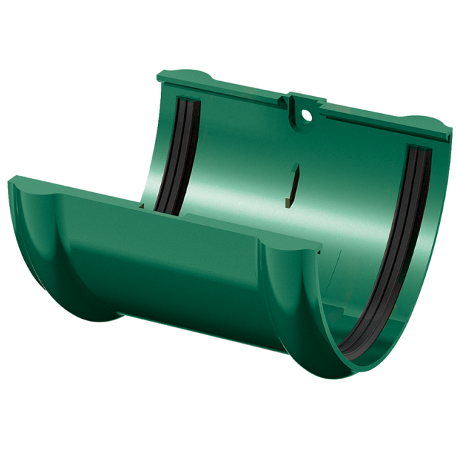 Соединитель желоба Технониколь ПВХ D125/82 мм зеленый