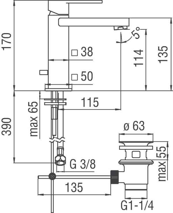 Смеситель для раковины Nobili Loop LP90118/1CR