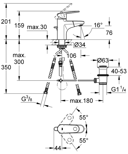 Смеситель для раковины Grohe Europlus 33155002