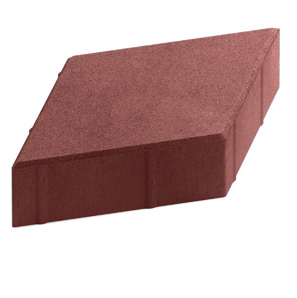 Тротуарная плитка Steingot Практик 60 из серого цемента с полным прокрасом ромб красная 200х200х60 мм