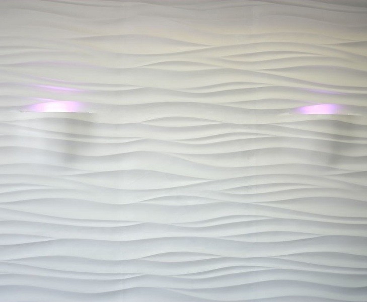 Дизайнерская 3D панель из гипса Artpole Silk 2 LED RGB 2 модуля с радиопультом 600х600 мм