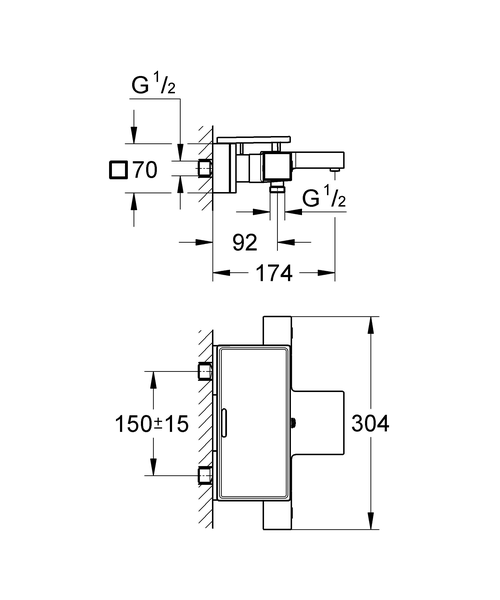 Термостат для ванны Grohe Grohtherm Cube 34502000