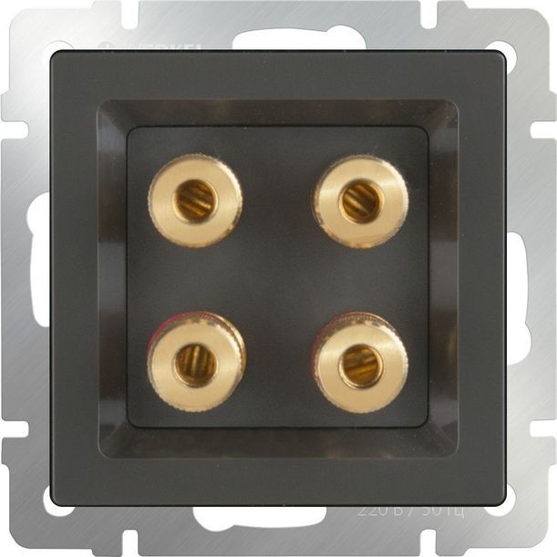 Механизм акустической розетки Werkel WL07-AUDIOx4 серо-коричневый