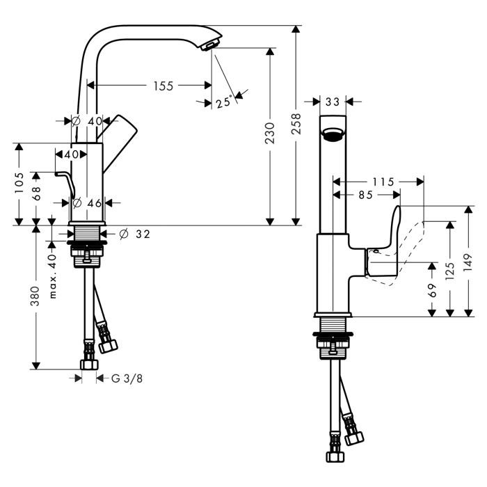 Смеситель для раковины Hansgrohe Metris 31087000