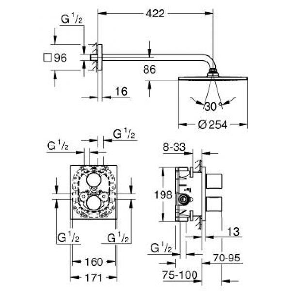 Душевой комплект Grohe Grohtherm 3000 Cosmopolitan 26261000