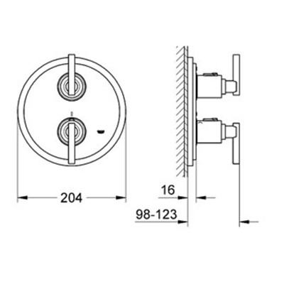 Внешняя часть термостата Grohe Atrio Jota 19398000