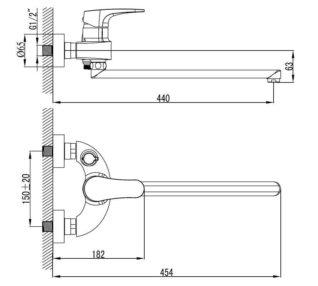 Смеситель для ванны Lemark Shift LM4317C