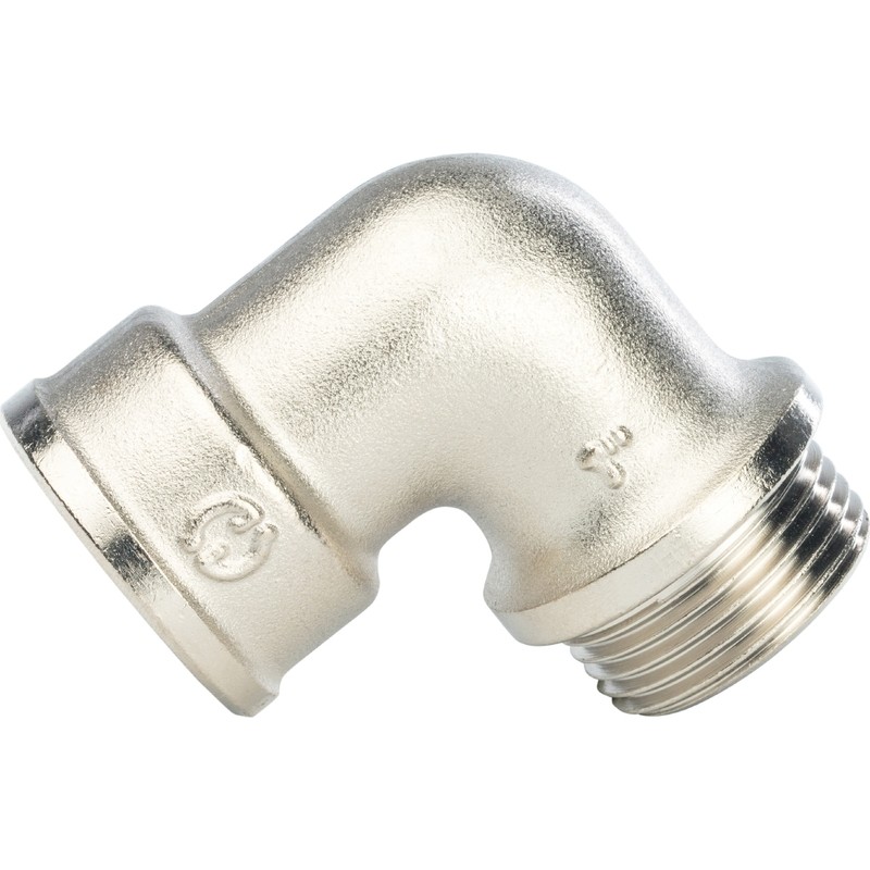 Угольник с упором Stout SFT-0016-000001 1 дюйм никелированный с внутренней и наружной резьбой