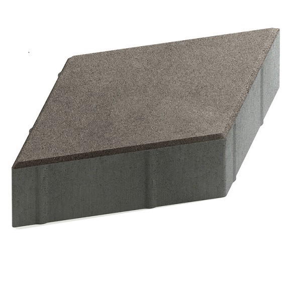 Тротуарная плитка Steingot Практик 60 из серого цемента с частичным прокрасом ромб темно-серая 200х200х60 мм