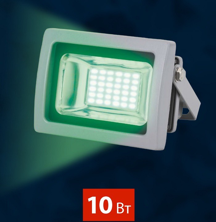 Прожектор светодиодный Uniel ULF-S04-10W/GREEN IP65 85-265В Grey