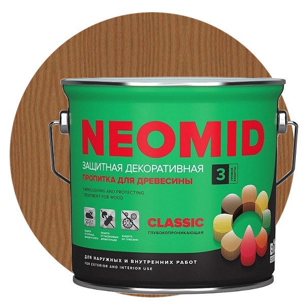 Пропитка для древесины Neomid Bio Color Classic Дуб 2,7 л