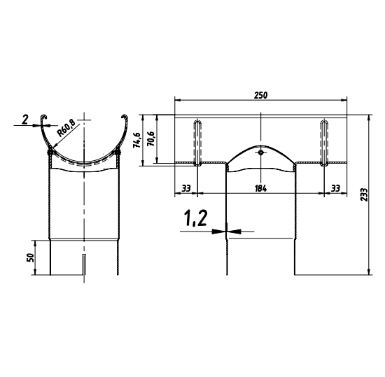 Воронка желоба Linkor D120/100 мм RAL 8017 коричневая