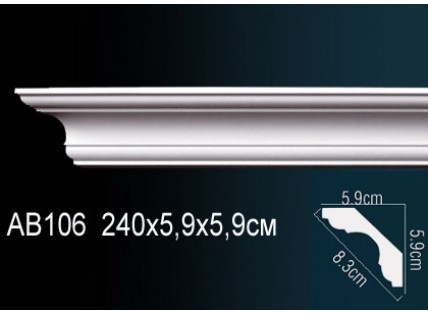 Карниз потолочный полиуретановый Перфект AB106F 2400х59х59 мм