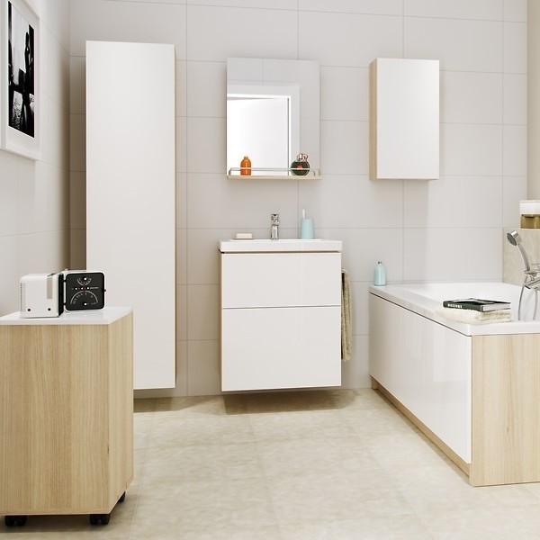 Шкафчик Cersanit Smart 35 B-SW-SMA/Wh Ясень/белый