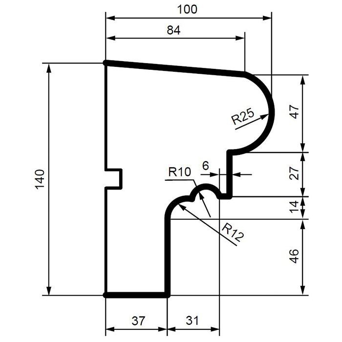Подоконник фасадный из полистирола Leptonika DC 105