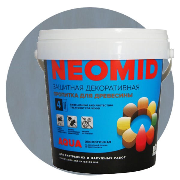 Пропитка для древесины Neomid Bio Color Aqua Морозное небо 0,9 л