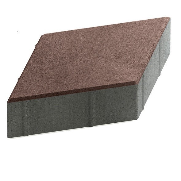 Тротуарная плитка Steingot Практик 60 из серого цемента с частичным прокрасом ромб темно-коричневая 200х200х60 мм
