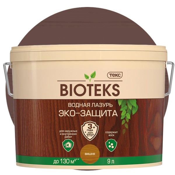 Лазурь водная Текс Bioteks Эко-Защита вишня 9 л