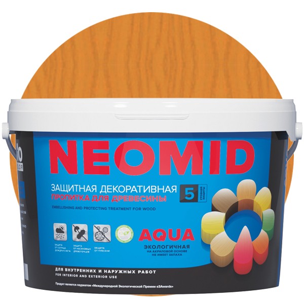 Пропитка для древесины Neomid Bio Color Aqua Светлый дуб 9 л