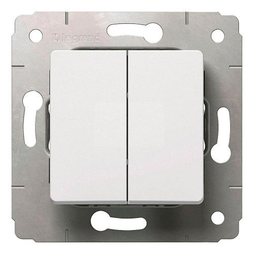 Механизм выключателя Legrand Cariva 773658 двухклавишный белый