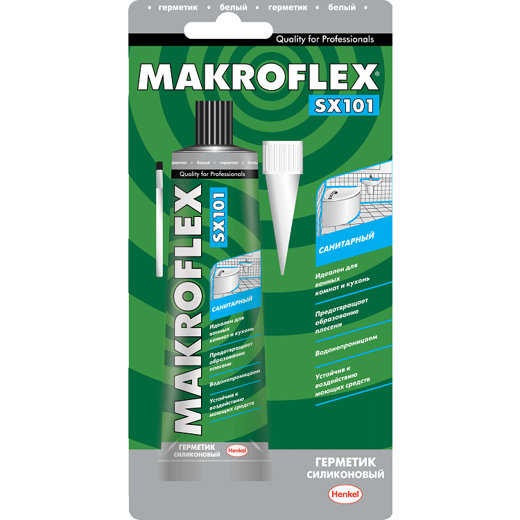 Герметик силиконовый Makroflex SX101 санитарный белый 85 мл