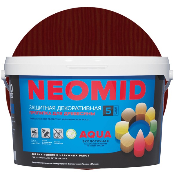 Пропитка для древесины Neomid Bio Color Aqua Махагон 9 л