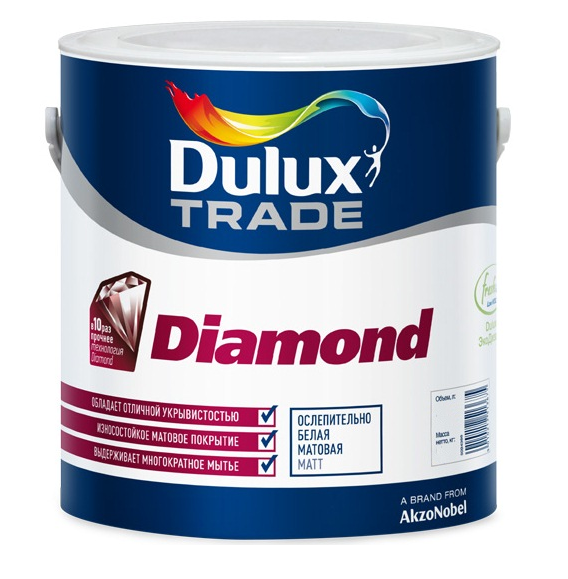 Краска для стен и потолка Dulux Trade Diamond Matt база BC матовая 0,9 л