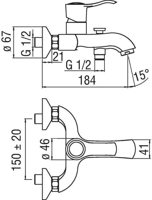 Смеситель для ванны Nobili Dubai DB00110/1CR