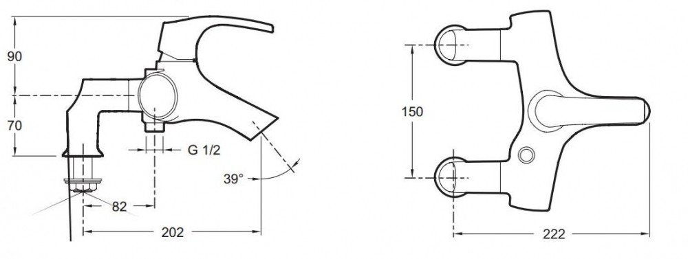 Смеситель на борт ванны Jacob Delafon Symbol E71681-CP  