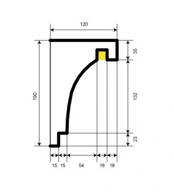 Карниз фасадный из полистирола Leptonika KC 301 LED 2 м