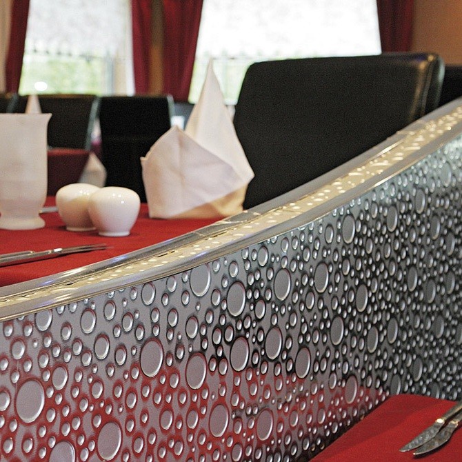 Стеновая панель Sibu Structure Line Bubble Silver PF met Silver 2600х1000 мм самоклеящаяся
